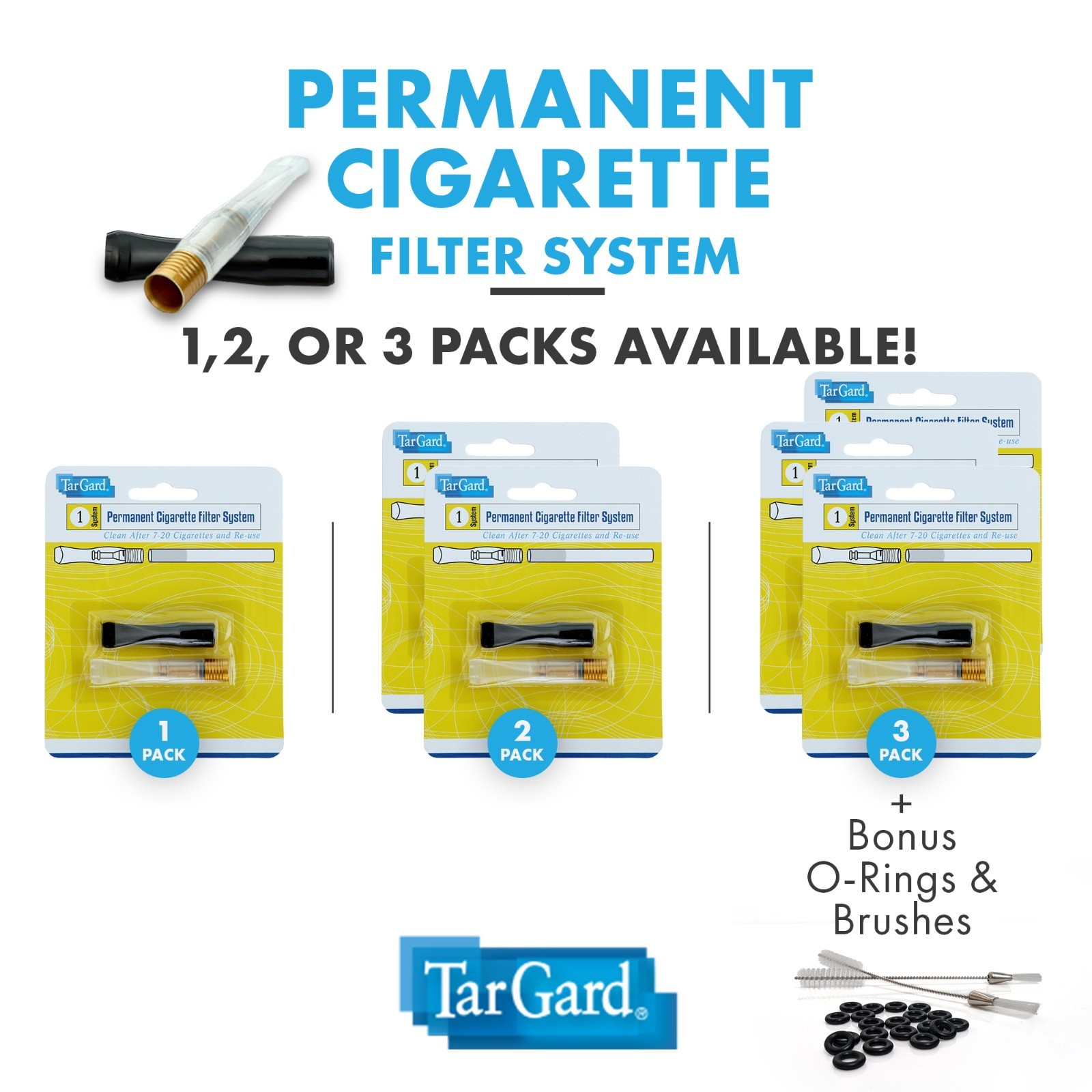 TarGard Cleanable Reusable Cigarette Filter, Smoking Holder, Pipe Tar Block