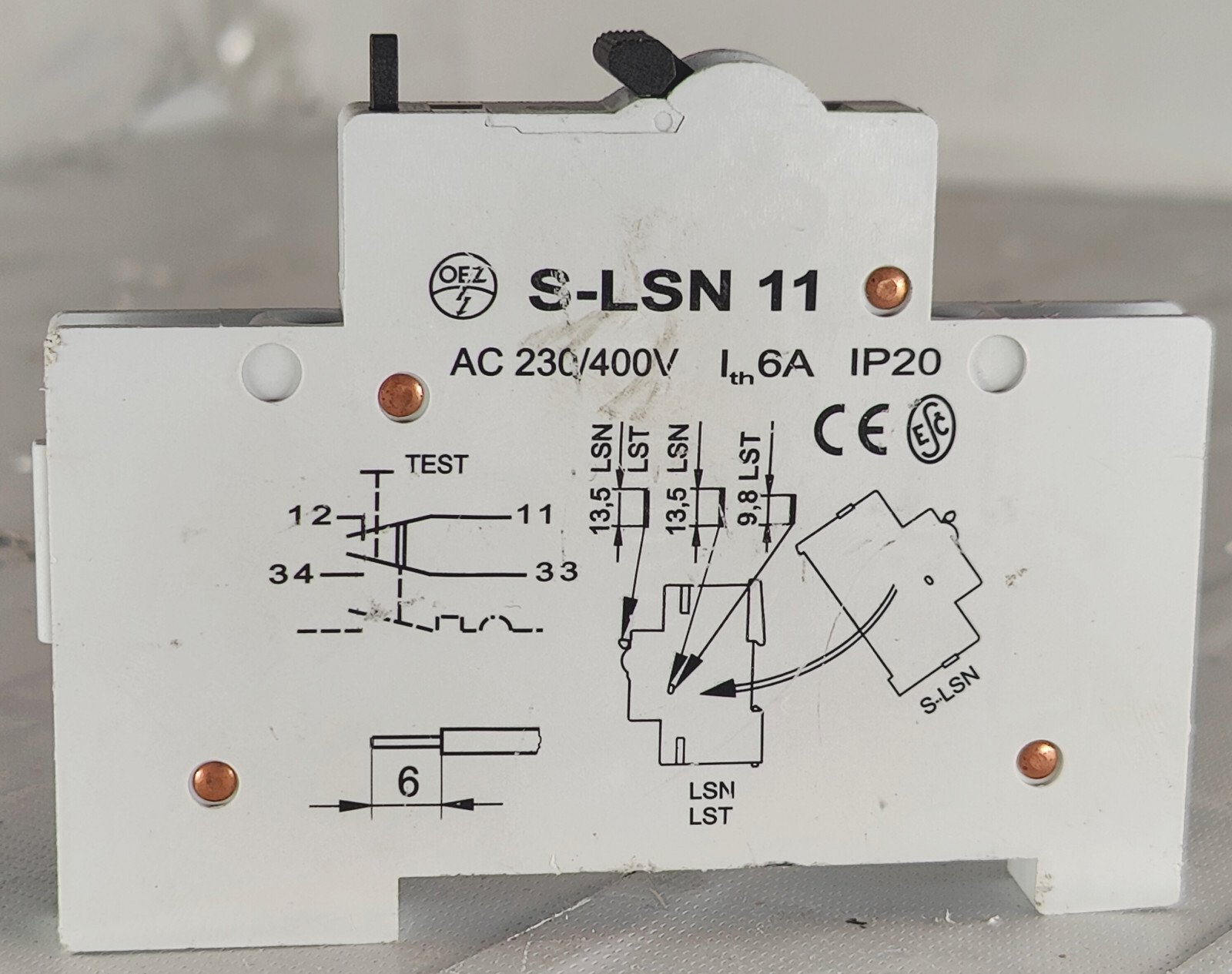 OEZ S-LSN 11 AC 230/400V 6A Auxiliary Contact