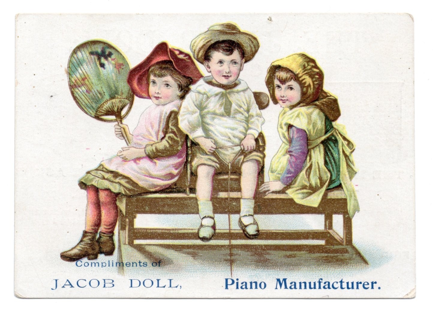 1880-90s - W. A. Dean Co Music House Sioux City Iowa, Jacob Doll Pianos - XL2A