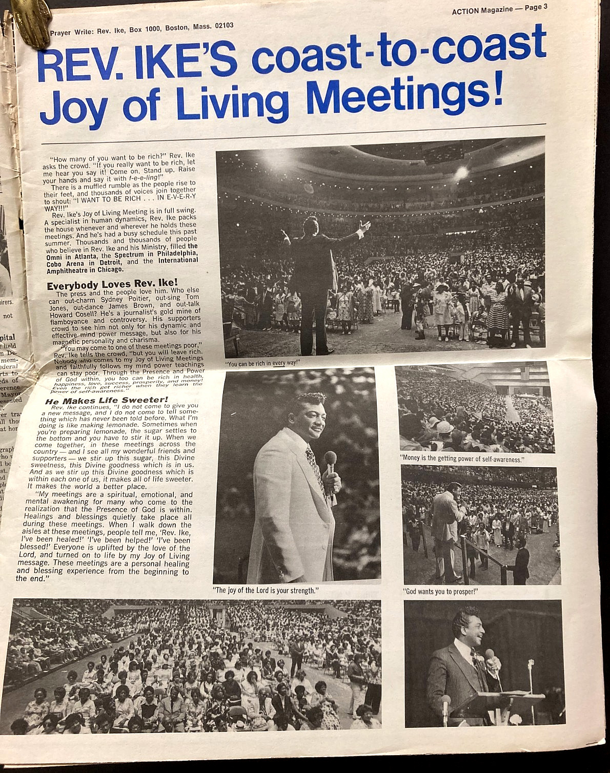 Vtg Lot African American Prosperity Evangelist Rev. Ike~1970s Action! + Ephemera