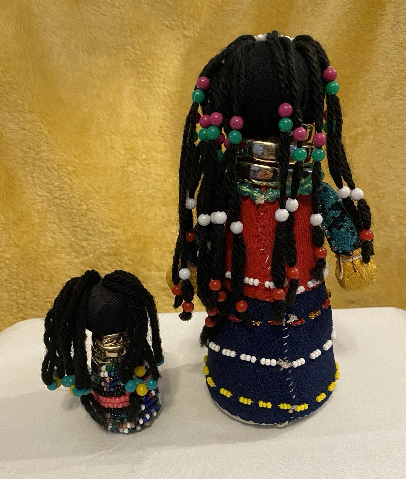 NDEBELE Handmade African Mother & Child Beaded Fertility Ceremonial Dolls