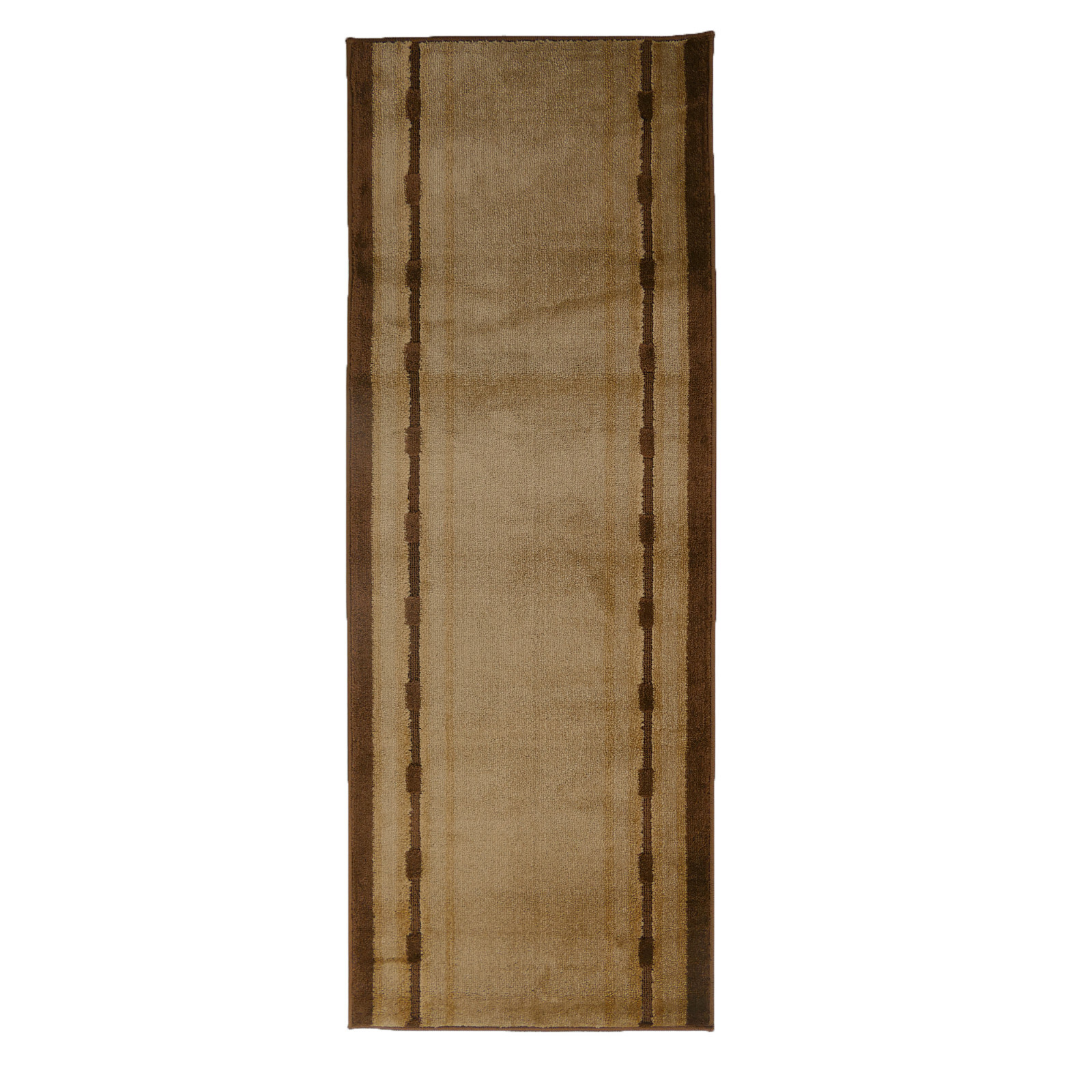 Custom Size Anti Slip Soft Pile Bordered Beige Design Runner Rug 26" Wide