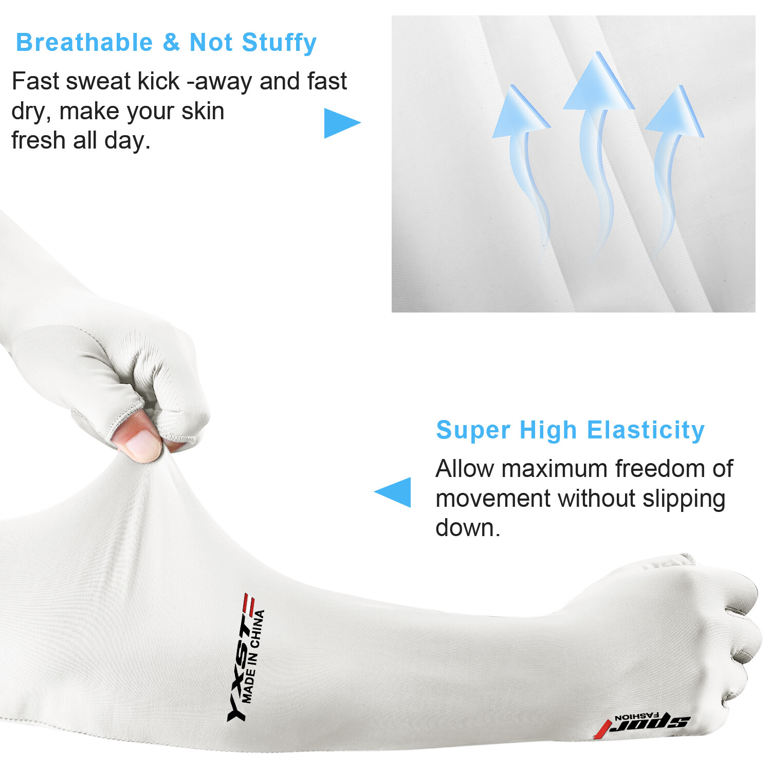 1 Pairs Cooling Arm Sleeves Cover UV Sun Protection Sports Outdoor For Men Women