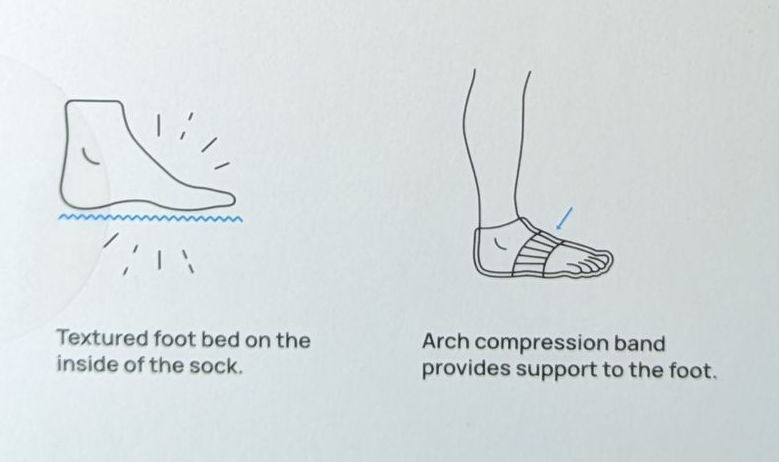 Naboso Recovery Socks - Compression + Texture, Size XS, S, M, L