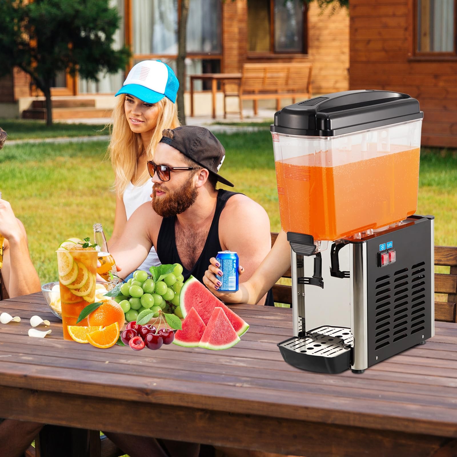 Commercial Beverage Dispenser, Single Tanks 18 L / 4.8 Gallon Per Tank Juice