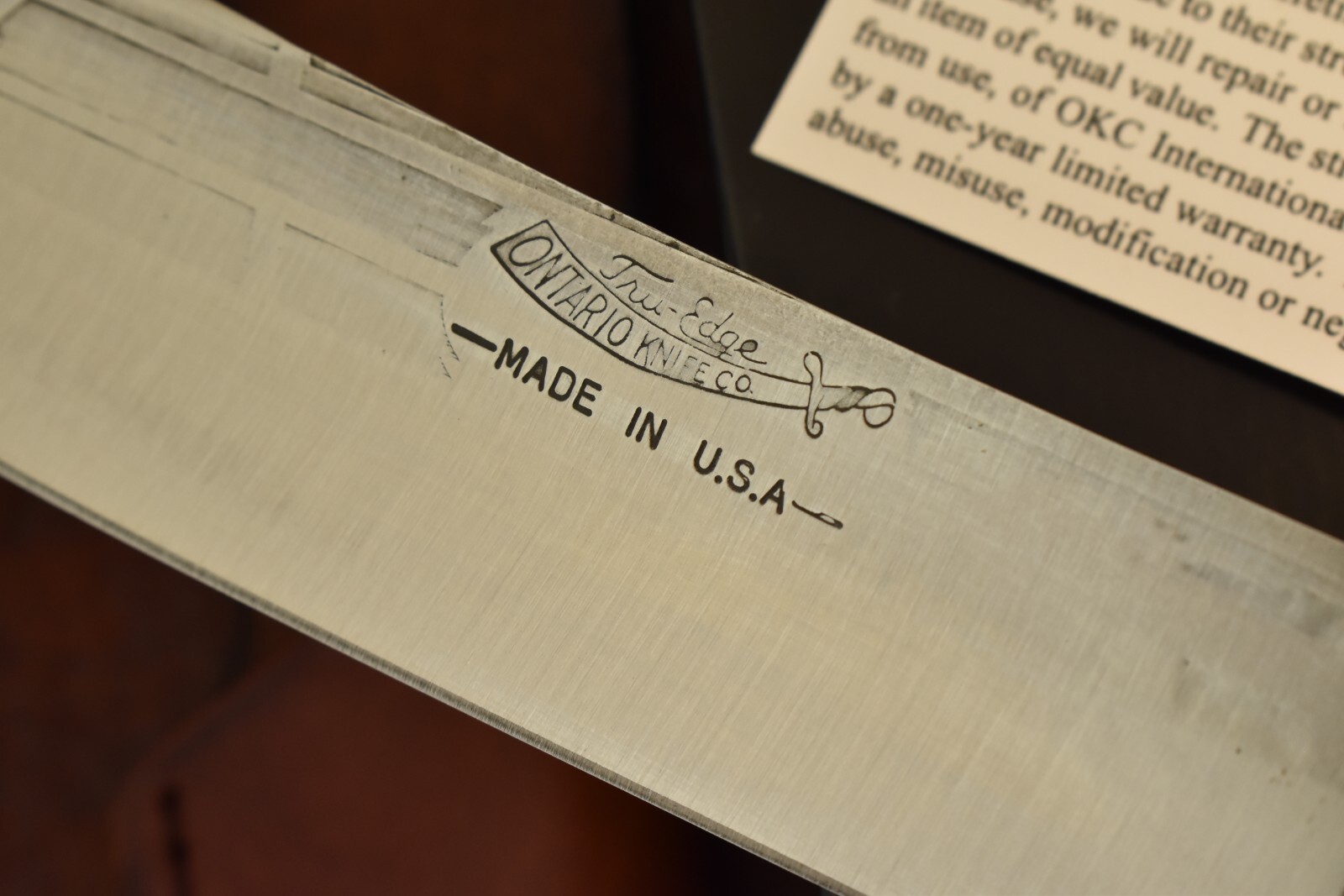 OLD HICKORY MADE IN USA WOOD FIXED BLADE HUNTING SKINNING BUTCHER KNIFE ONTARIO