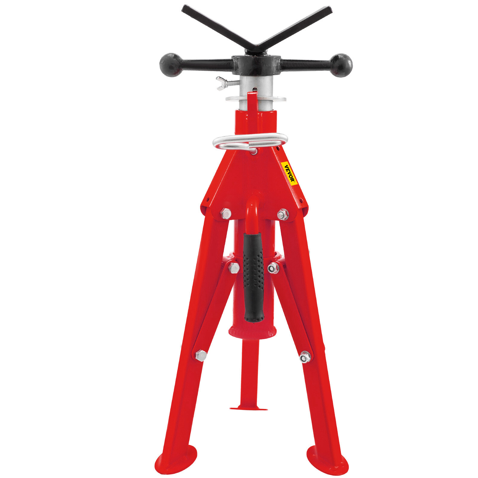 VEVOR V-Head Pipe Stand Folding Tripod Adjustable Height 20"-37" 2500Lb Steel
