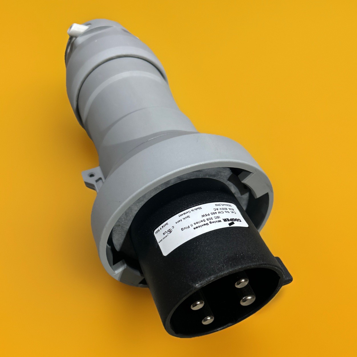 🔥Cooper CW460P5W Watertight Pin & Sleeve Plug 60A 600V 3-Pole ~ 1 Unit