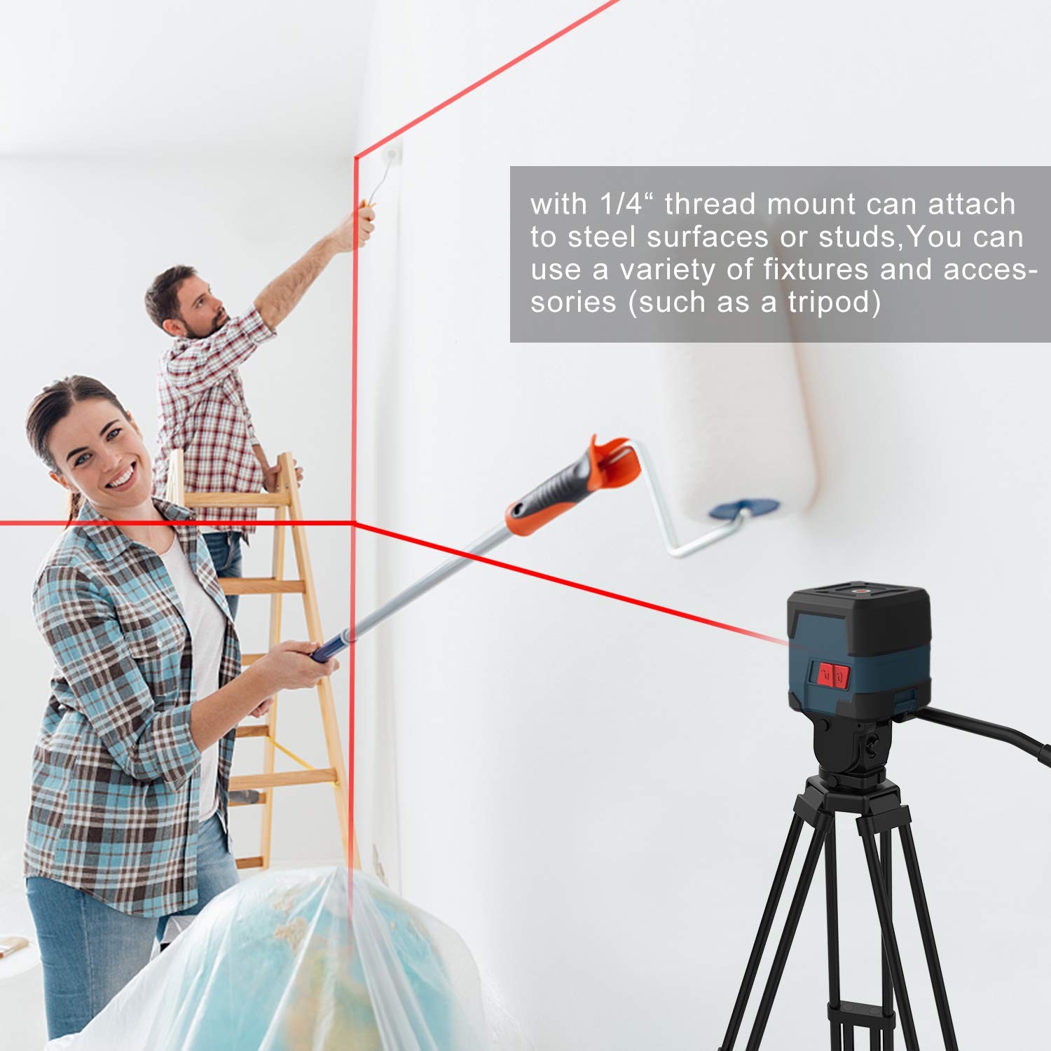 Nivel Laser 100 Ft Autonivelante 360 Giratorio Profesional Rojo Para Angulos US