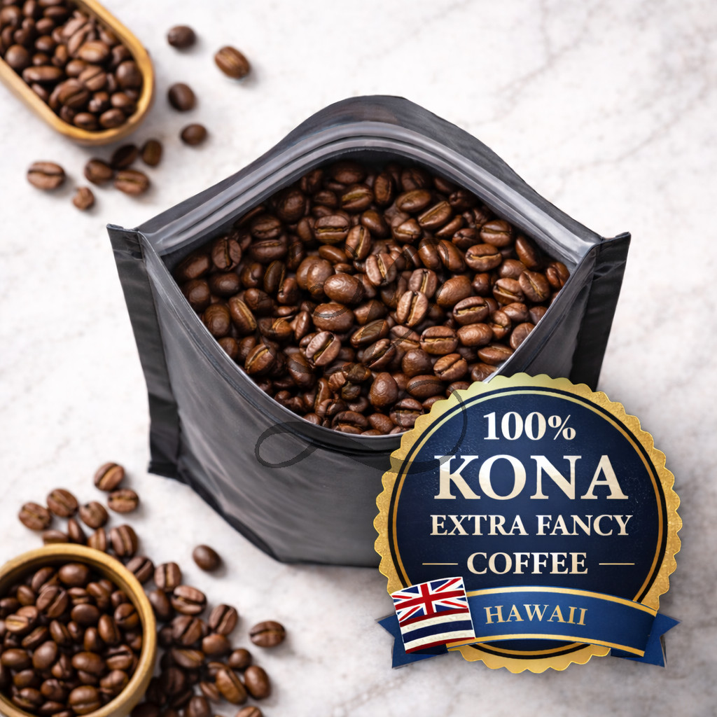 Kona Coffee | Extra Fancy Grade | 5 x 1 lb Bags | Fresh Roasted or Green