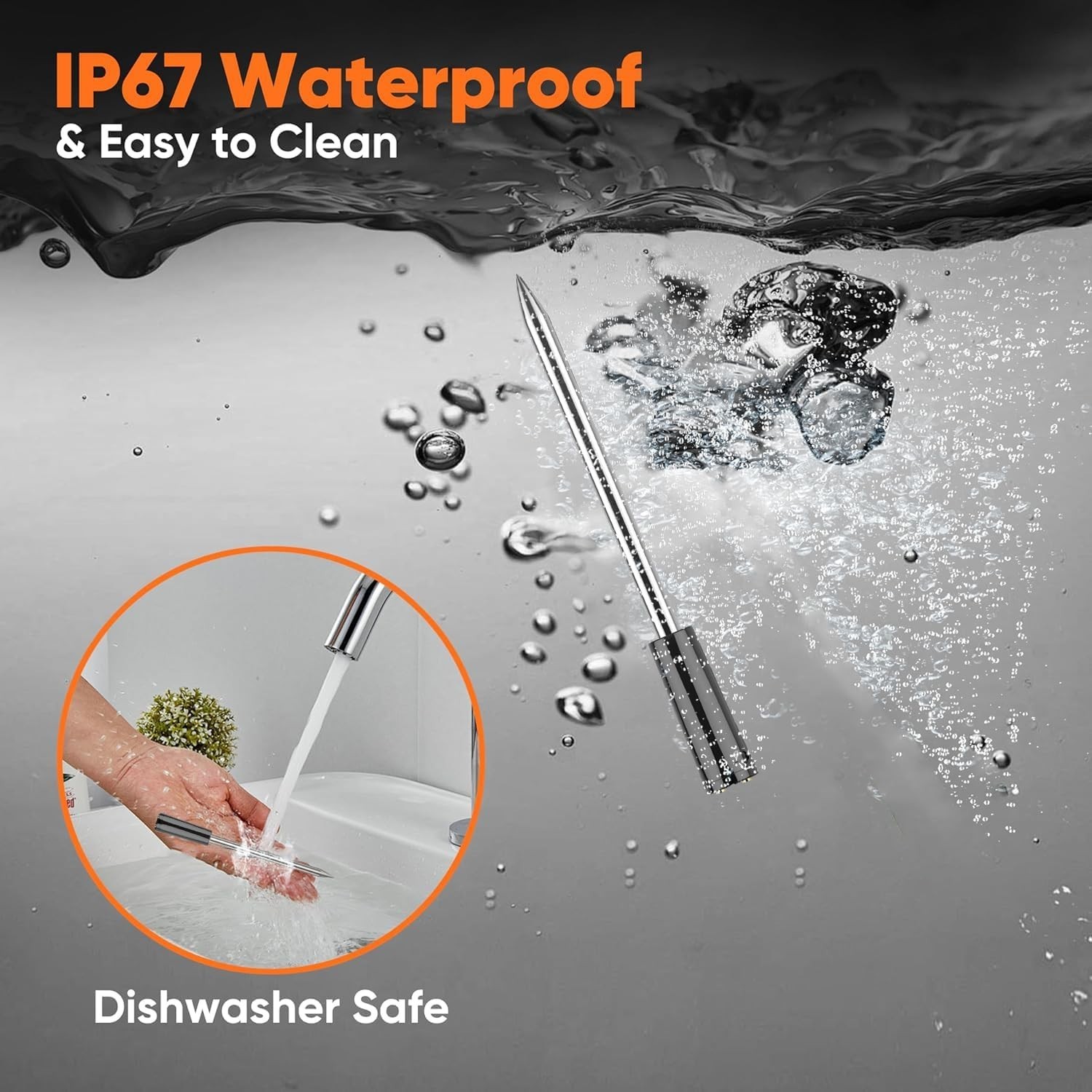 Wireless Meat Thermometer Bluetooth: with Ceramic Probe for Grilling/Cooking/BBQ