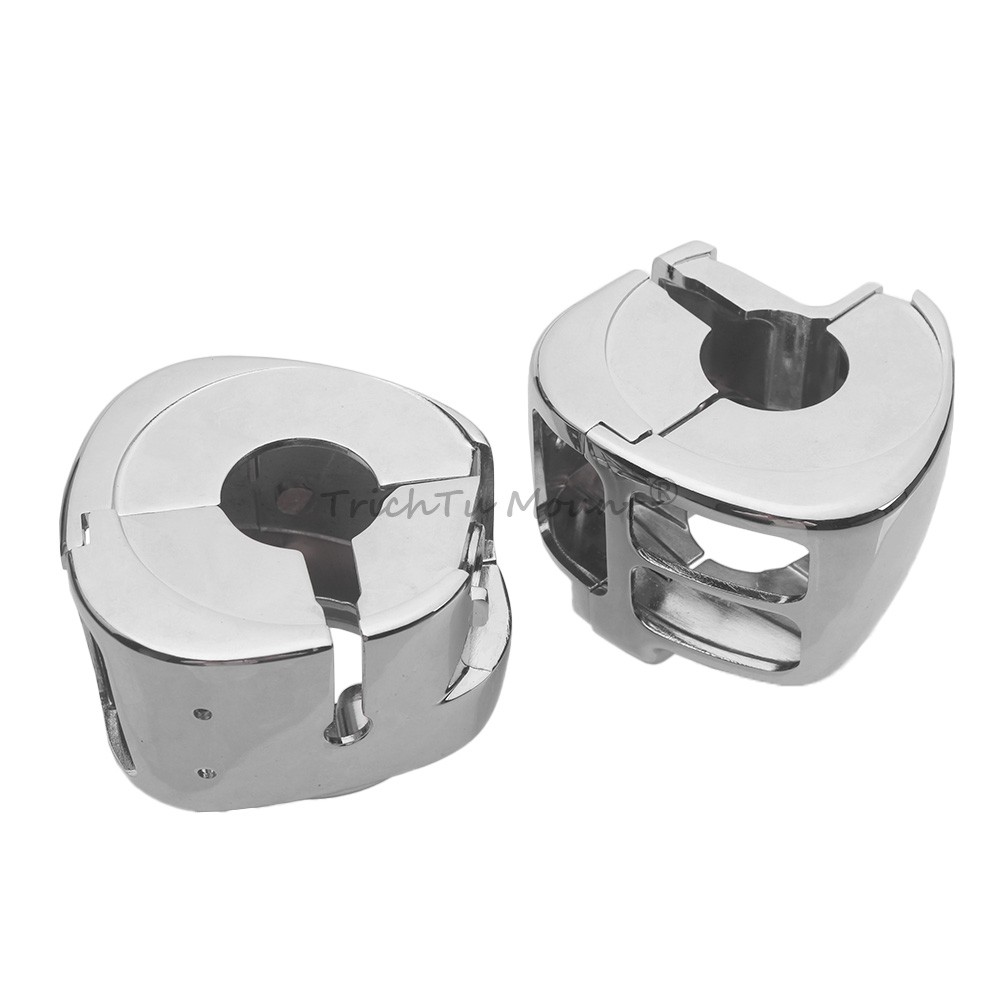 Chrome Handlebar Control Switch Housing Cover Kits For Harley Softail Heritage