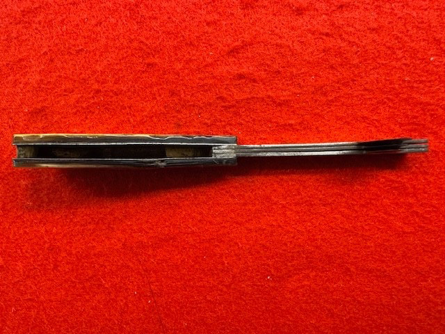 1859 CIVIL WAR THREE BLADE FLEAM, HORN SCALES, NAME ENGRAVED & DATED (674)