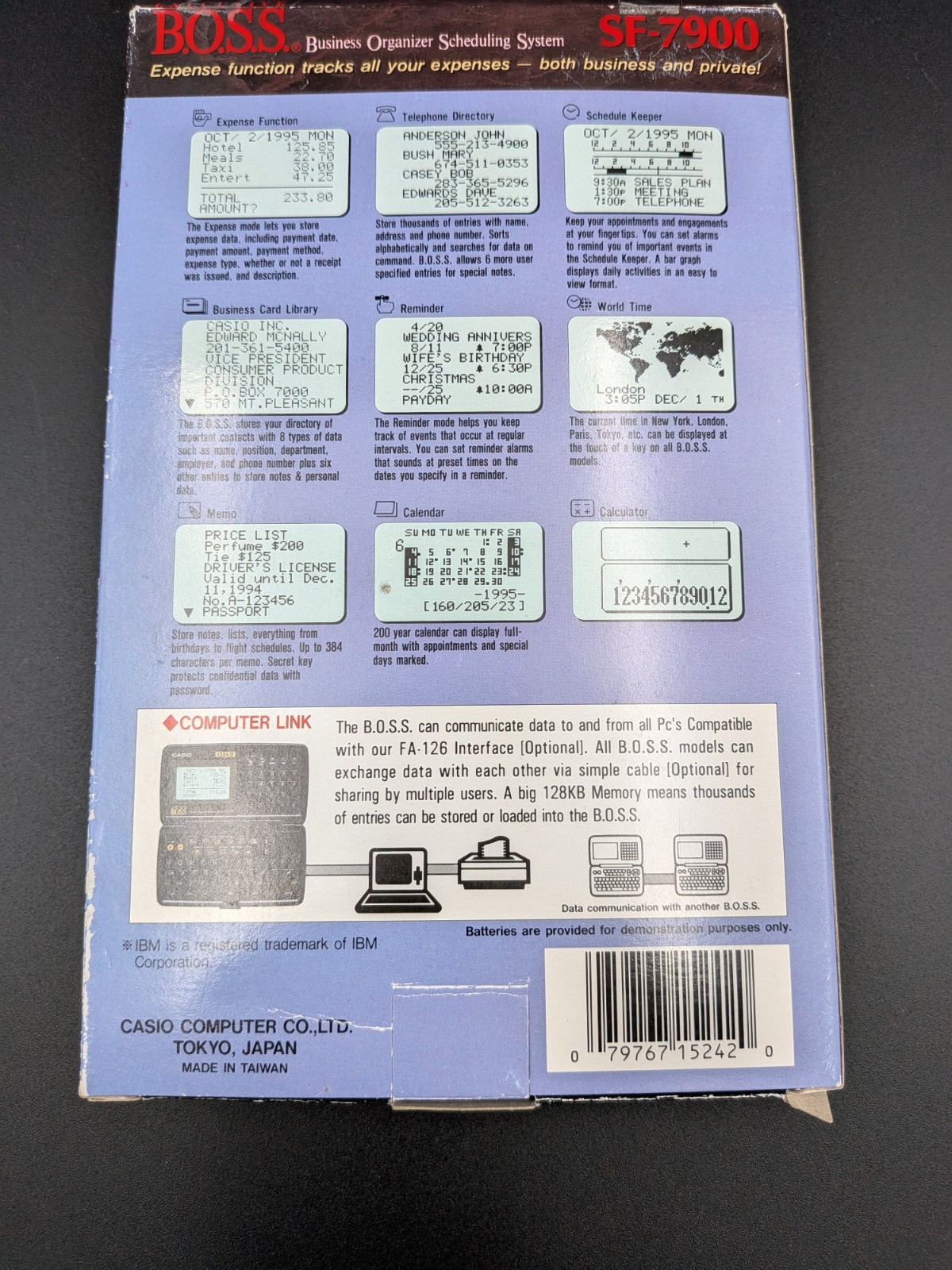 Vintage New CASIO BOSS SF-7900 Electronic Digital Diary - READ