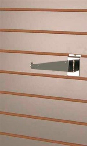 Lot of 28 Slatwall 8" Knife Shelf Brackets Chrome Lip Shelving Display Bracket