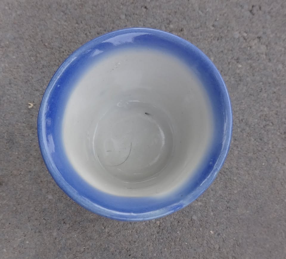 Tiny, Flow-Blue Style Porcelain Open Salt Dip, Cellar, Dish!