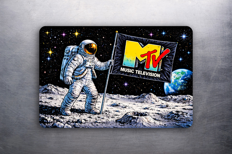 3x 2 Vintage 80's I want my MTV Moon Space Music Art Fridge Refrigerator Magnet