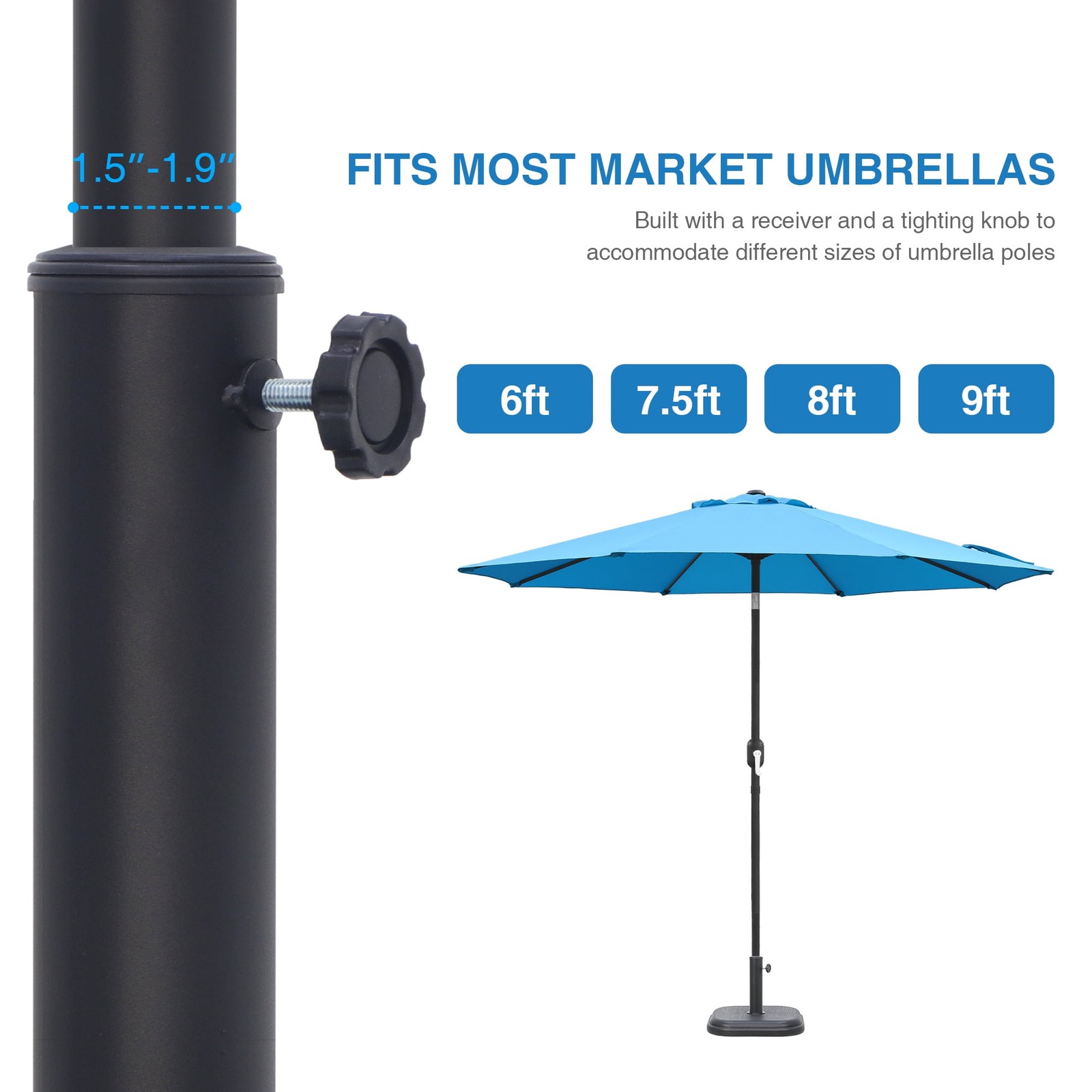 24 lb. Square Patio Umbrella Base Outdoor Umbrella Stand For Use