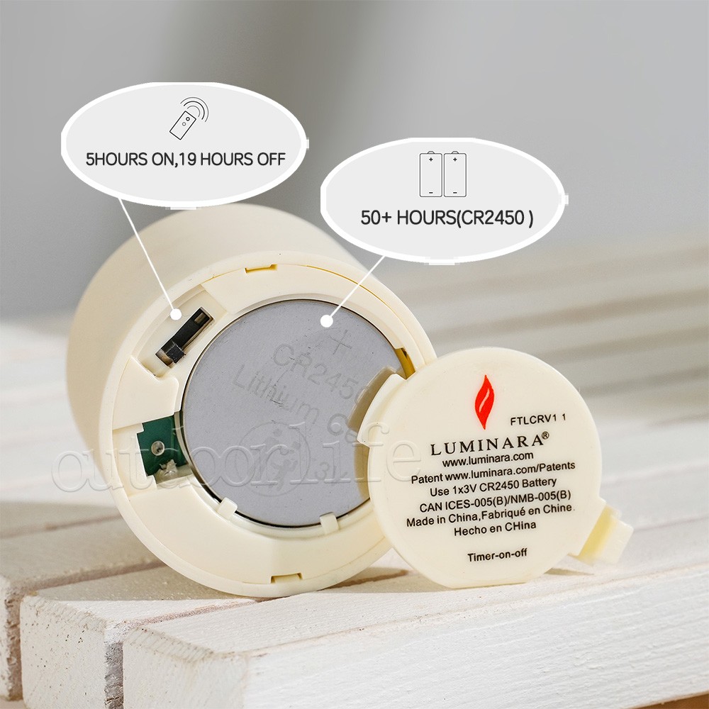 Set of 6 Luminara Flameless Moving Flame Tea Lights w/Remote & Timer 1.4" X 2"