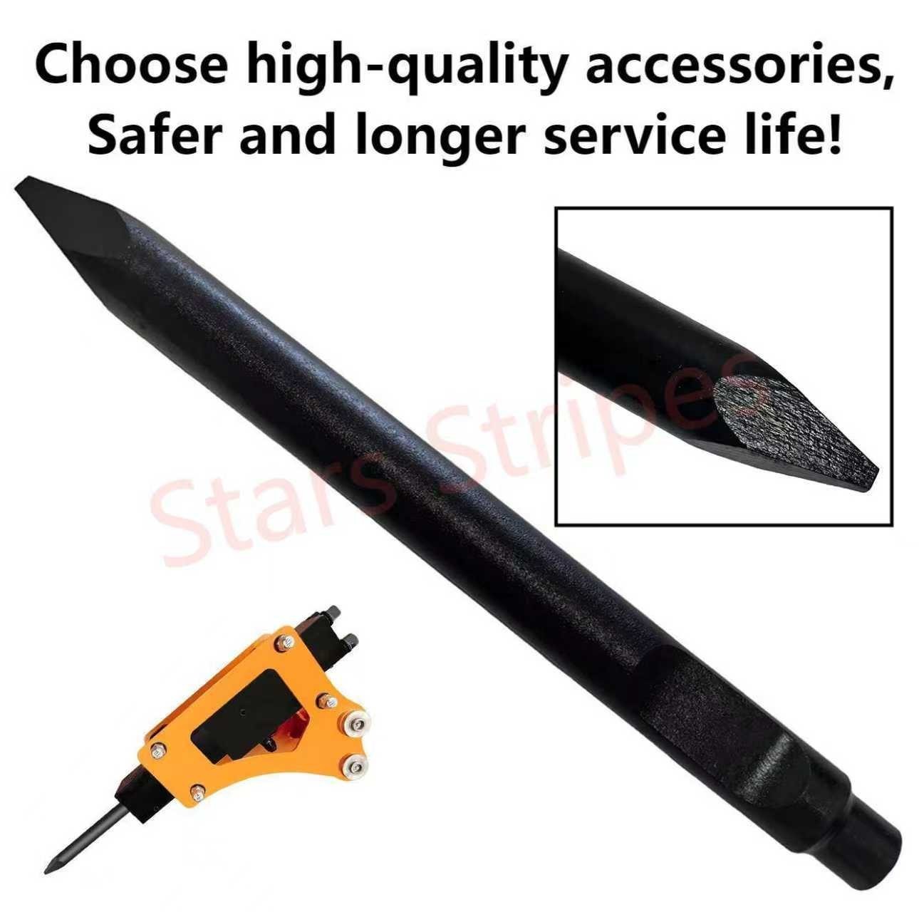 Breaker Bit Chisel Point Hydraulic Jack Hammer for 0.8T-2.5T Breaker Hammer