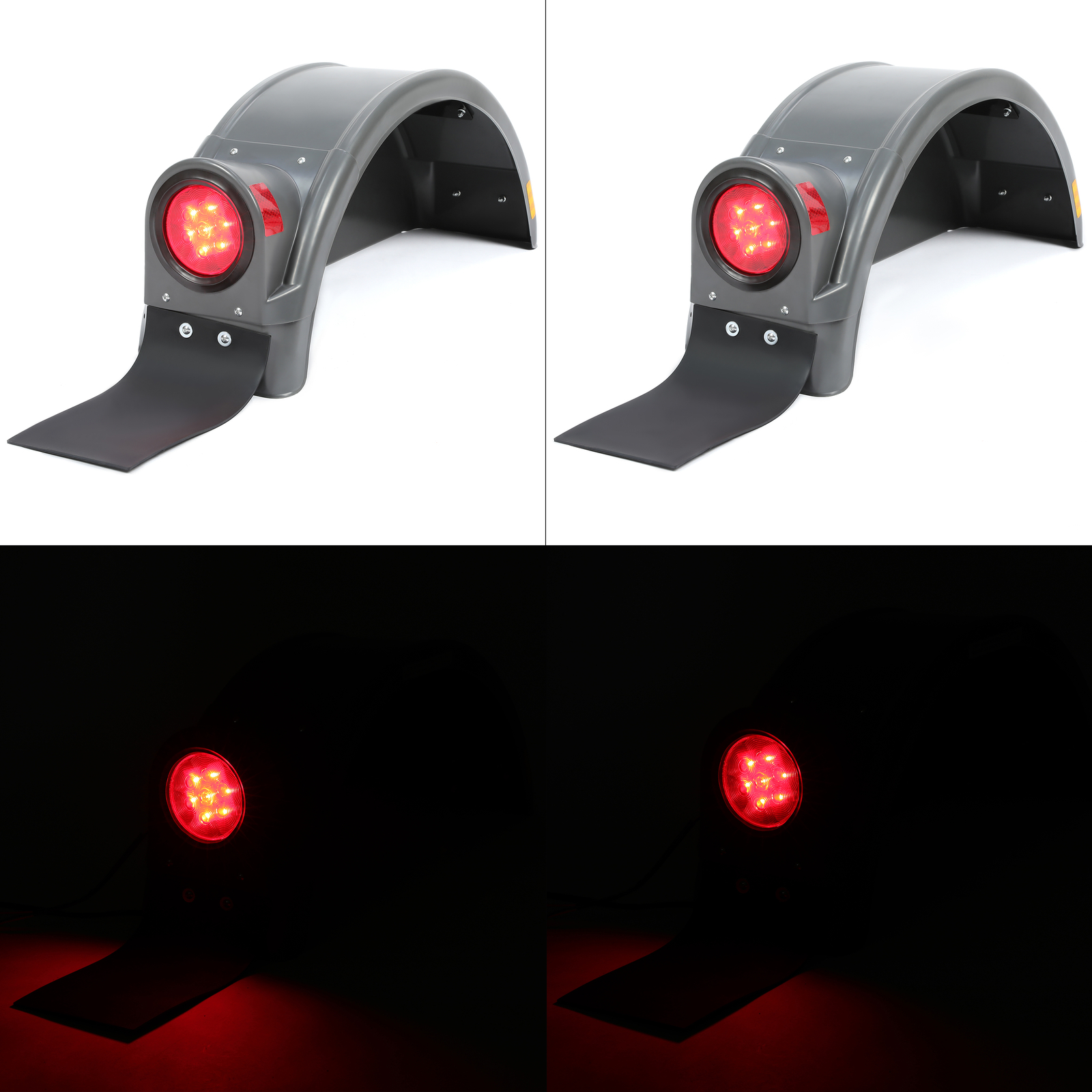 RH Fender Plastic Gray W/ Sealed Light For Demco Kar Kaddy Tow Dolly Trailer