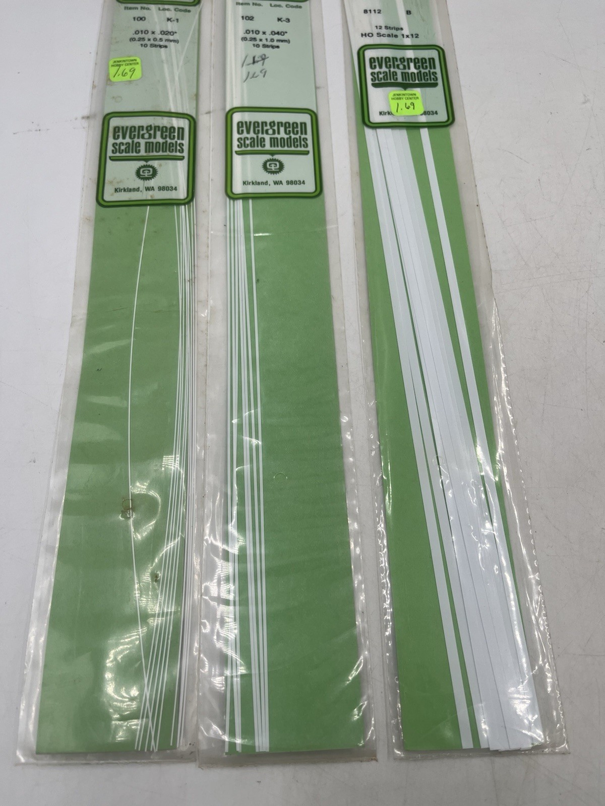 Ho Scale Strip Styrene Evergreen Scale Models 100, 102, 8110 & More Large Lot