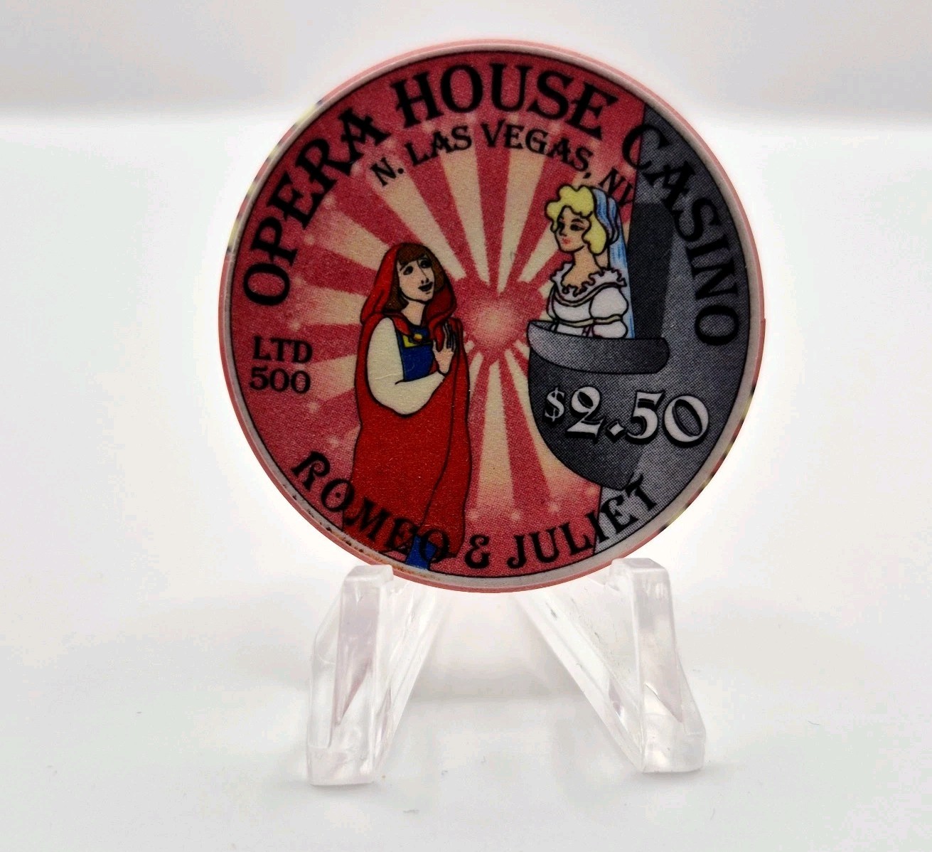 Opera House Casino LV Nevada 'Valentine 2002' $2.50 Casino Chip E1739 LTD 500