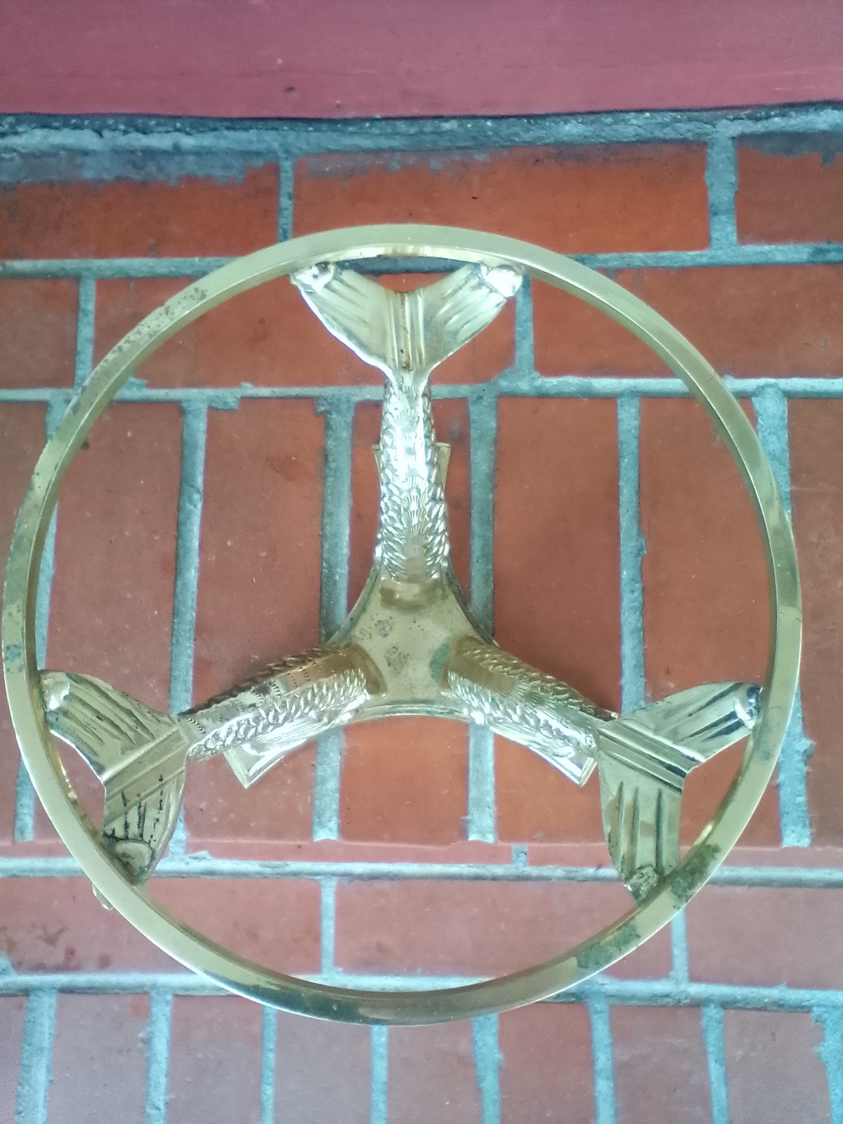 Bronze / Brass Dolphin Koi Fish Pedestal Centerpiece