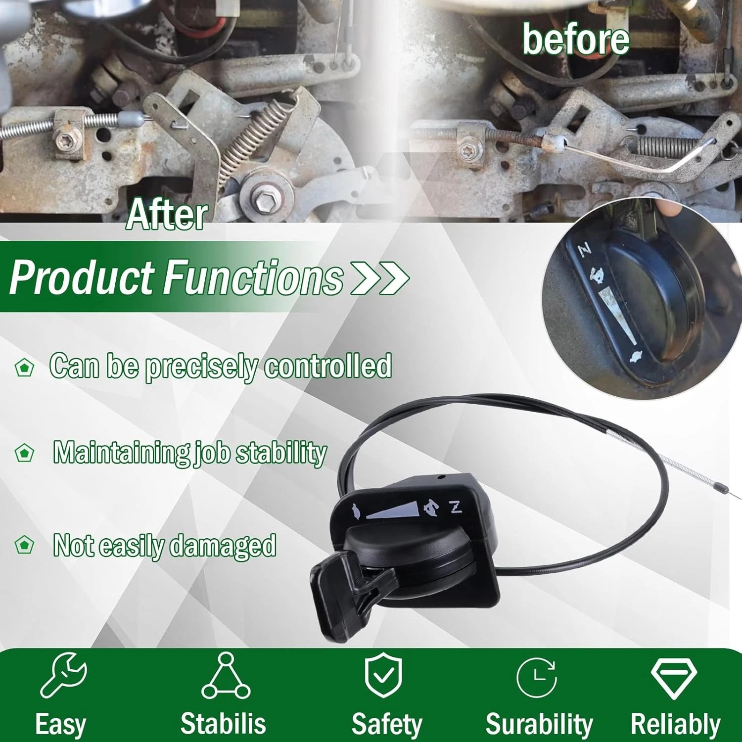 OEM #946-05098C Lawn Throttle Choke Cable For Cub Cadet XT1 GT50 LT46 GT54👏