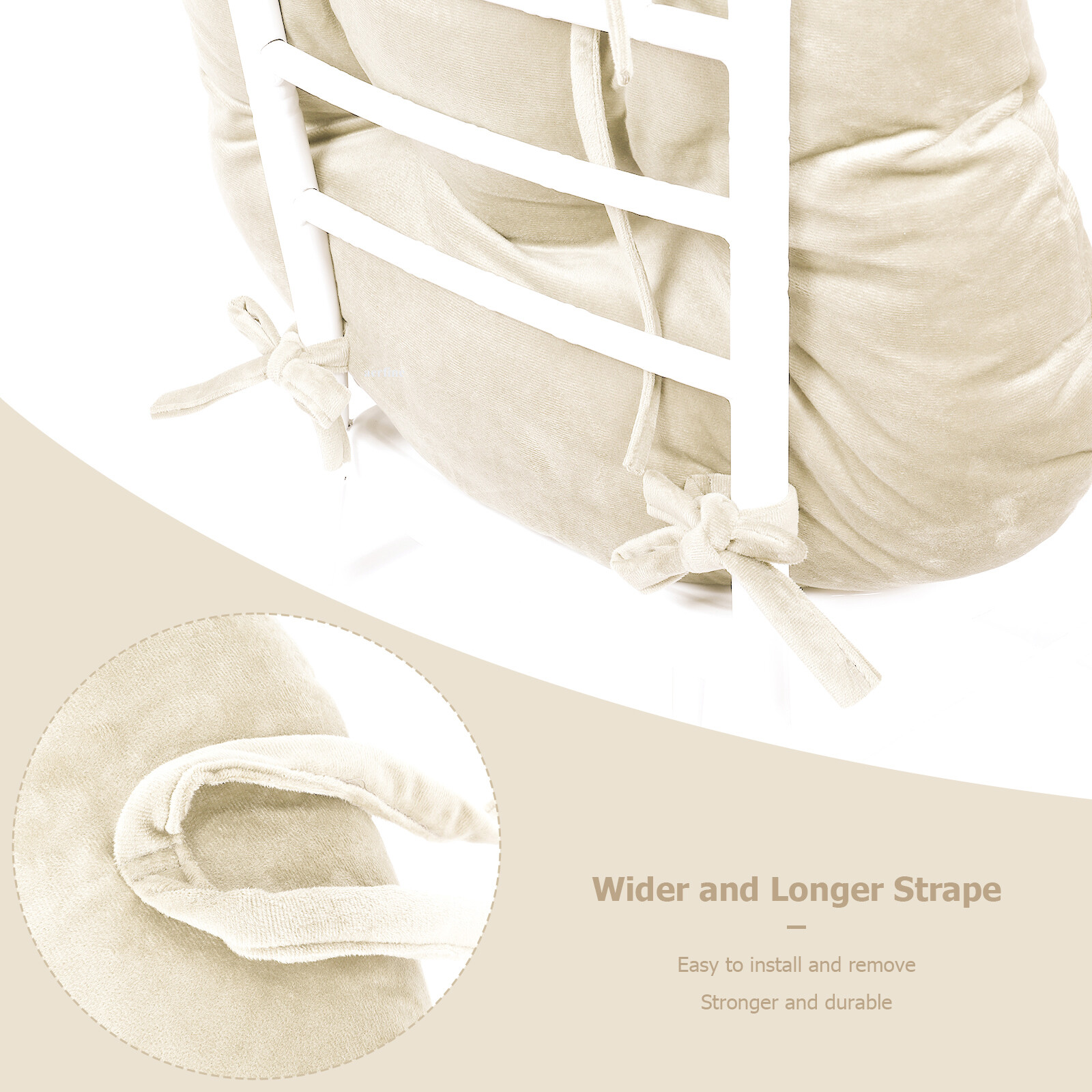 Velvet Glider Rocker Replacement Cushions w/ Storage 5Pcs Back/Seat/Ottoman/Arms