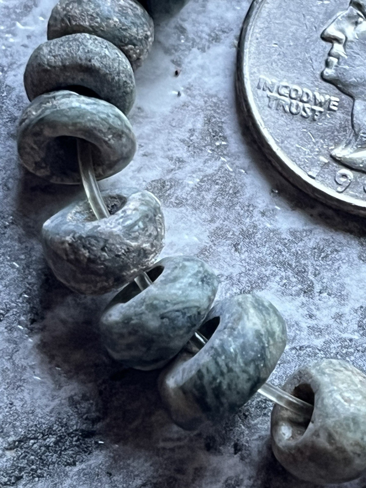 20 Jade Beads PreColumbian Ancient Artifacts Teotihuacan Mayan Free Shipping