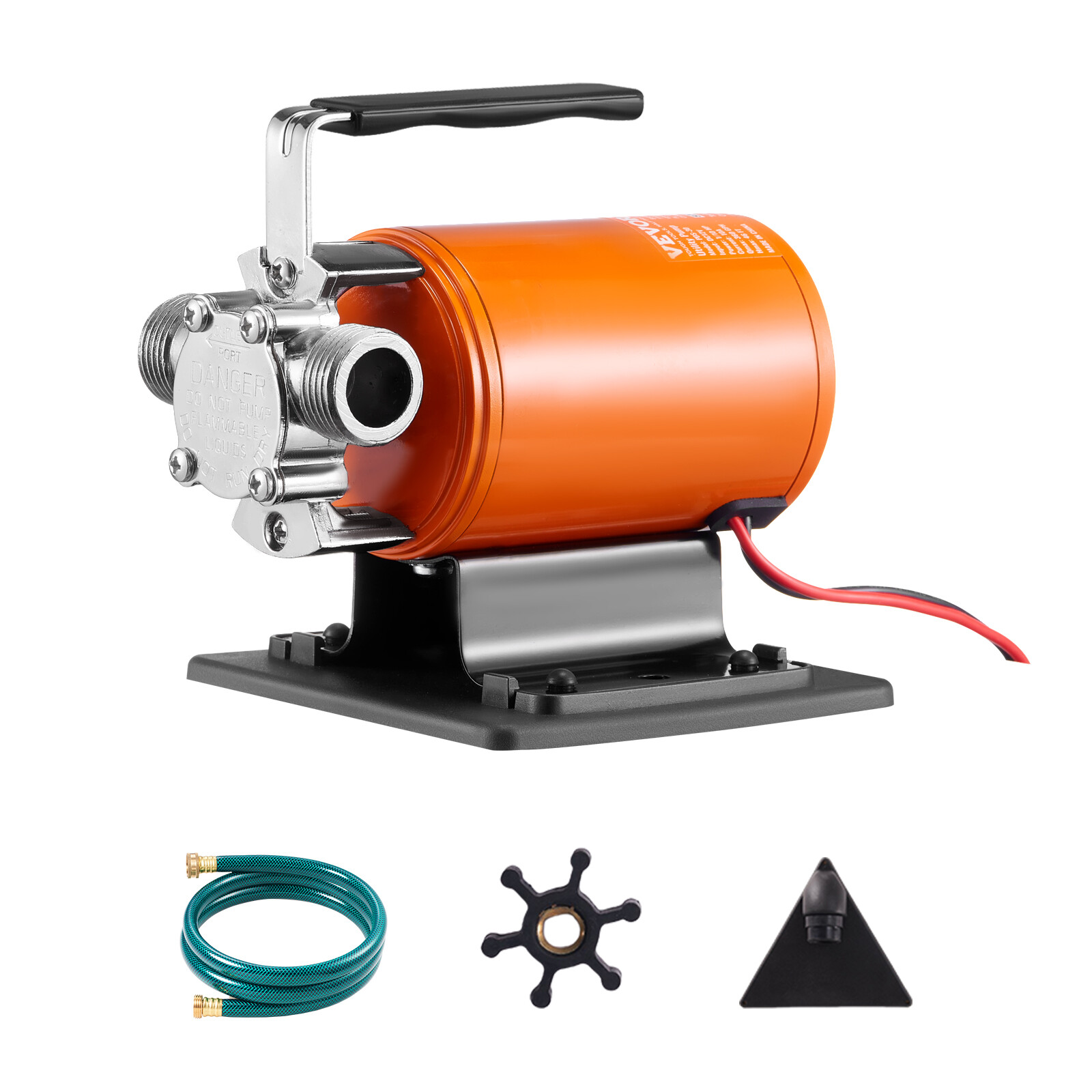 VEVOR Water Transfer Removal Pump Portable Utility Pump 12V 360 GPH 1/10 HP Hose