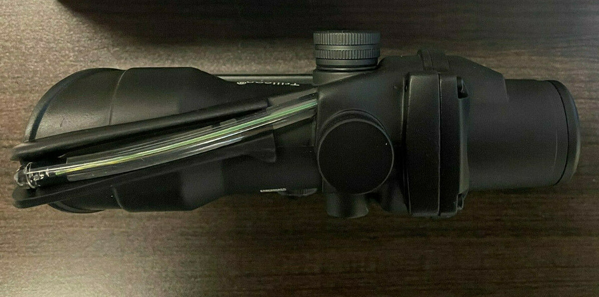 4x32 Fiber Optic Scope Chevron Reticle GREEN Weapon Sight ACOG Clone + 2 gifts