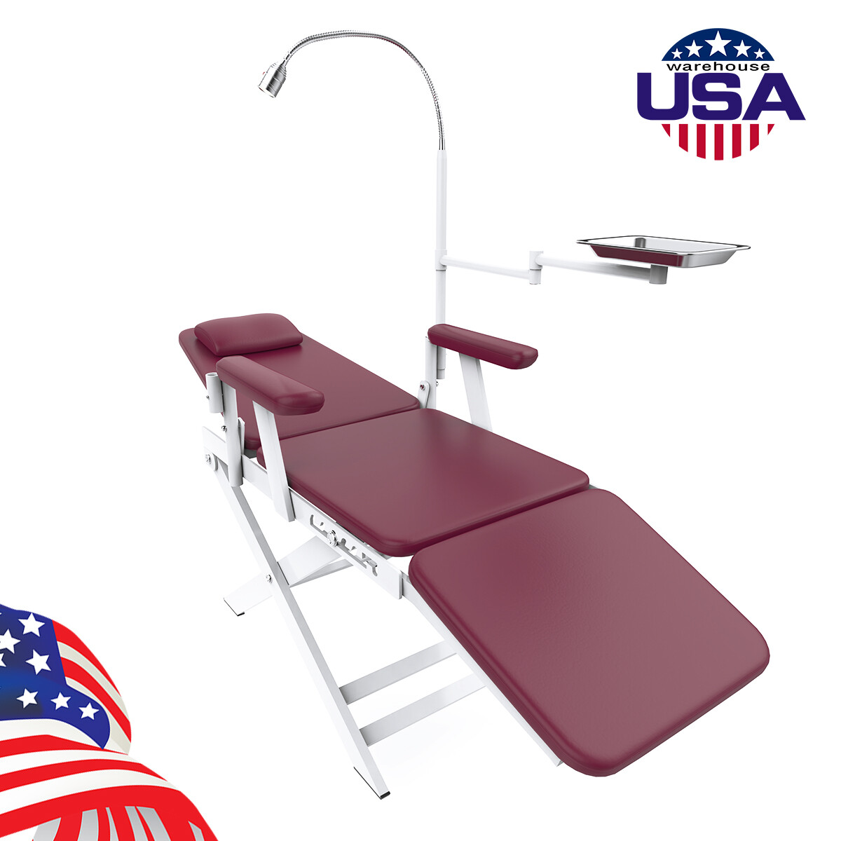 Dental Mobile Folding Chair LED/ Portable Metal Dental Turbine Unit Air Syringe