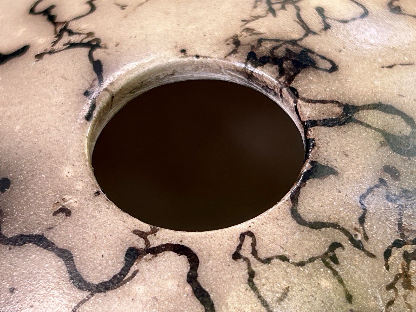 BH Pike Navajo Horse Hair Etchware Seed Pot 3″ x 4″ Signed 1990s Vintage