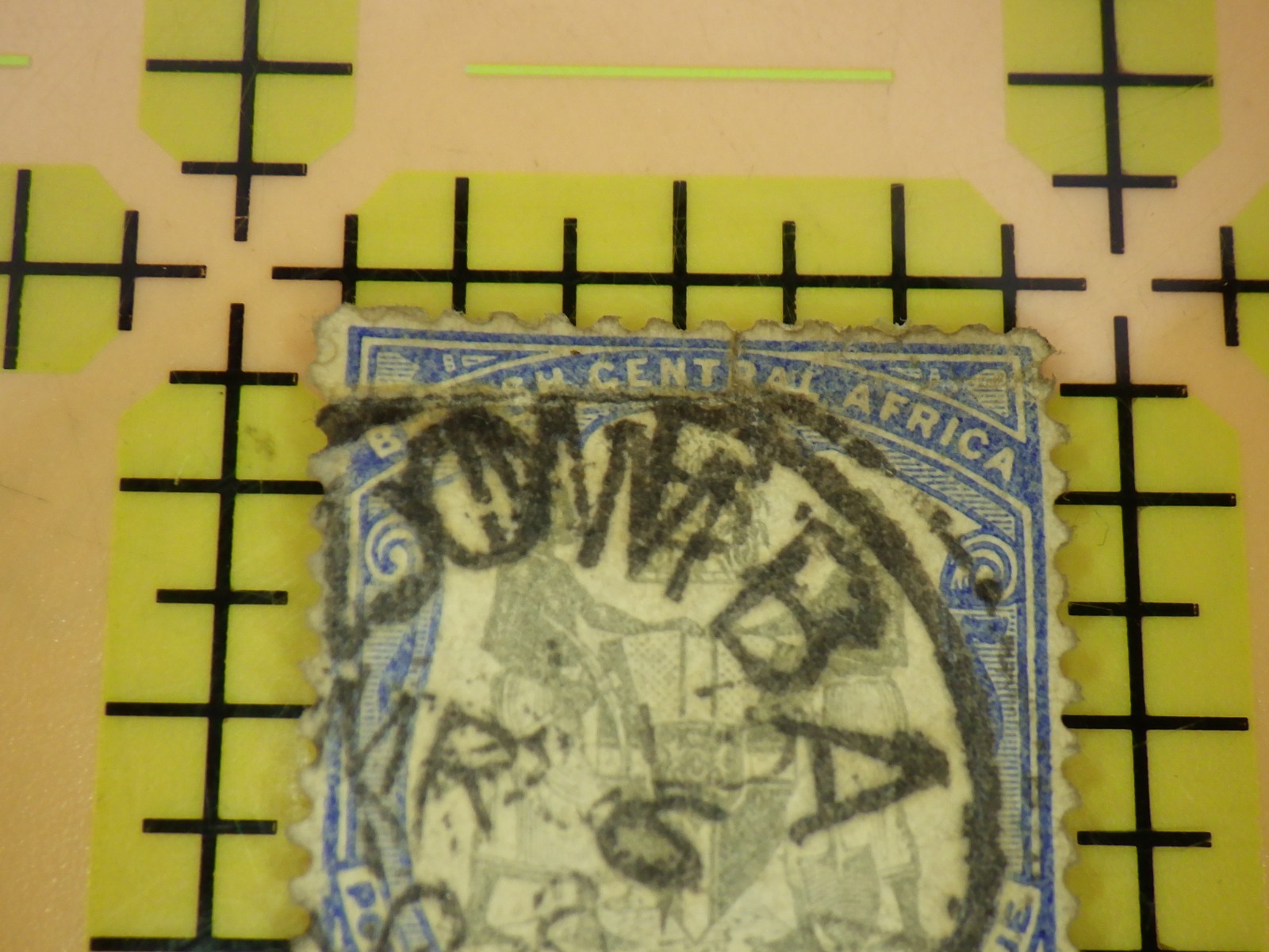 British Central Africa 1897 1d Blue Stamp - ZOMBA Postmark - Rare Classic