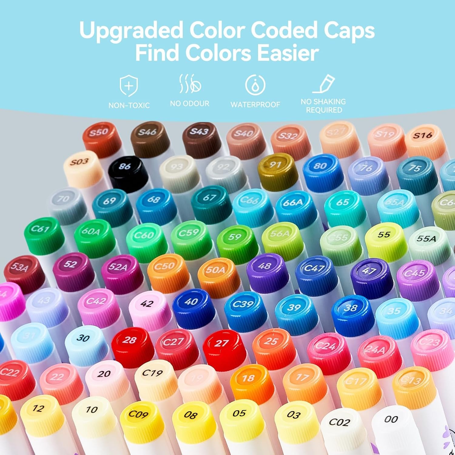 Arrtx Acrylic Markers 90 Colors Premium Brush Tip Paint Pens for DIY Project