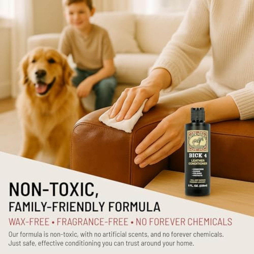 Bick 4 Leather Conditioner and Leather Cleaner 8 Oz - Will Not Darken Leather