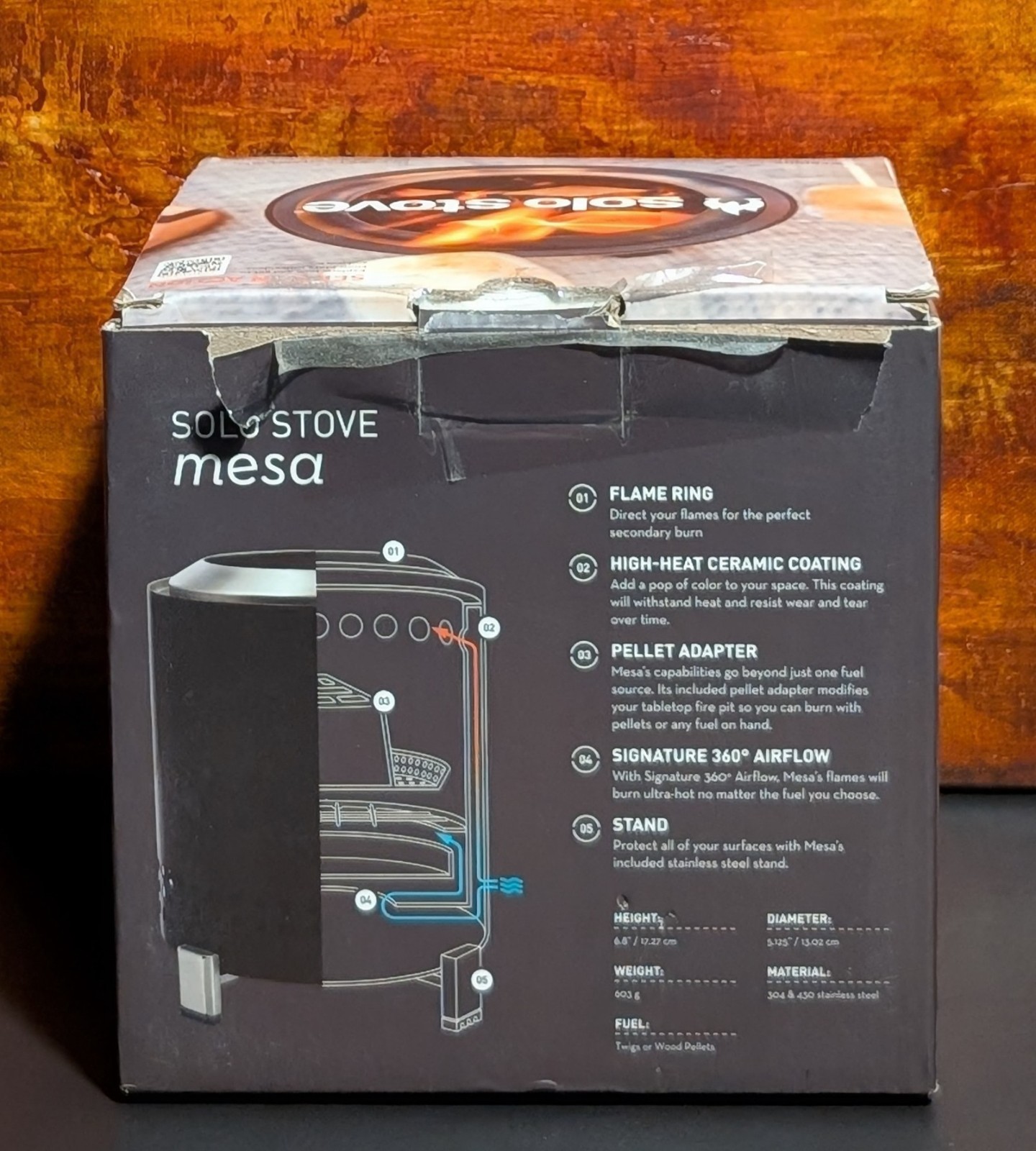 Solo Stove Mesa Smokeless Tabletop Fire Pit Ash New Open Box - COMPANY BRANDED