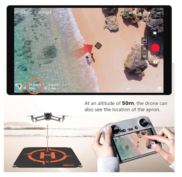 Drone Landing Pad Foldable (2X3 Fast-Fold),(22In/55Cm) Double-Sided Waterproof