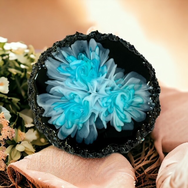 Sm 3 oz Volume Silicone Crystal Edged Tapered Coaster Mold