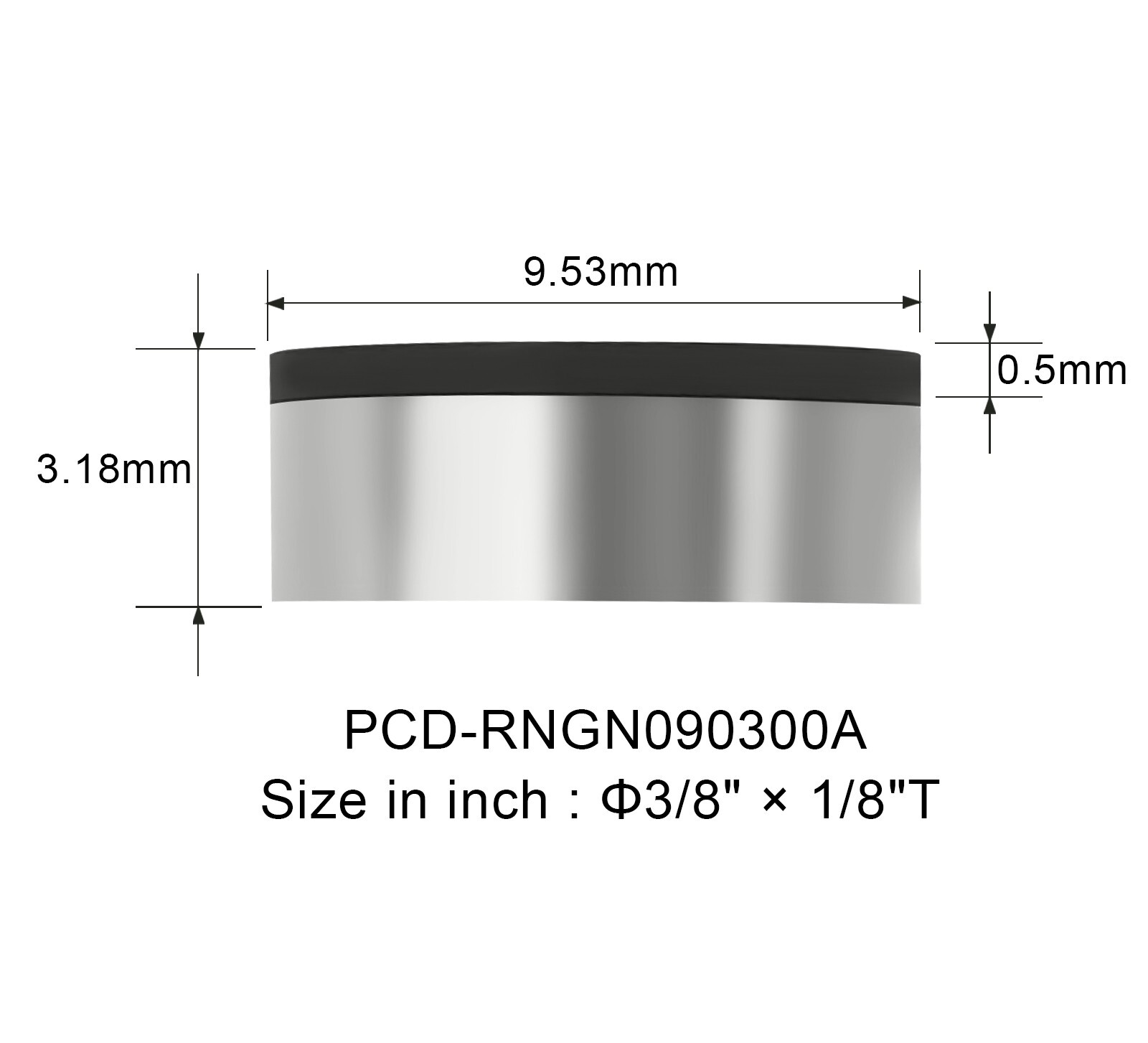 PCD Insert RNGN090300A Turning Milling Tools for Surfacing Cylinder Head、Block