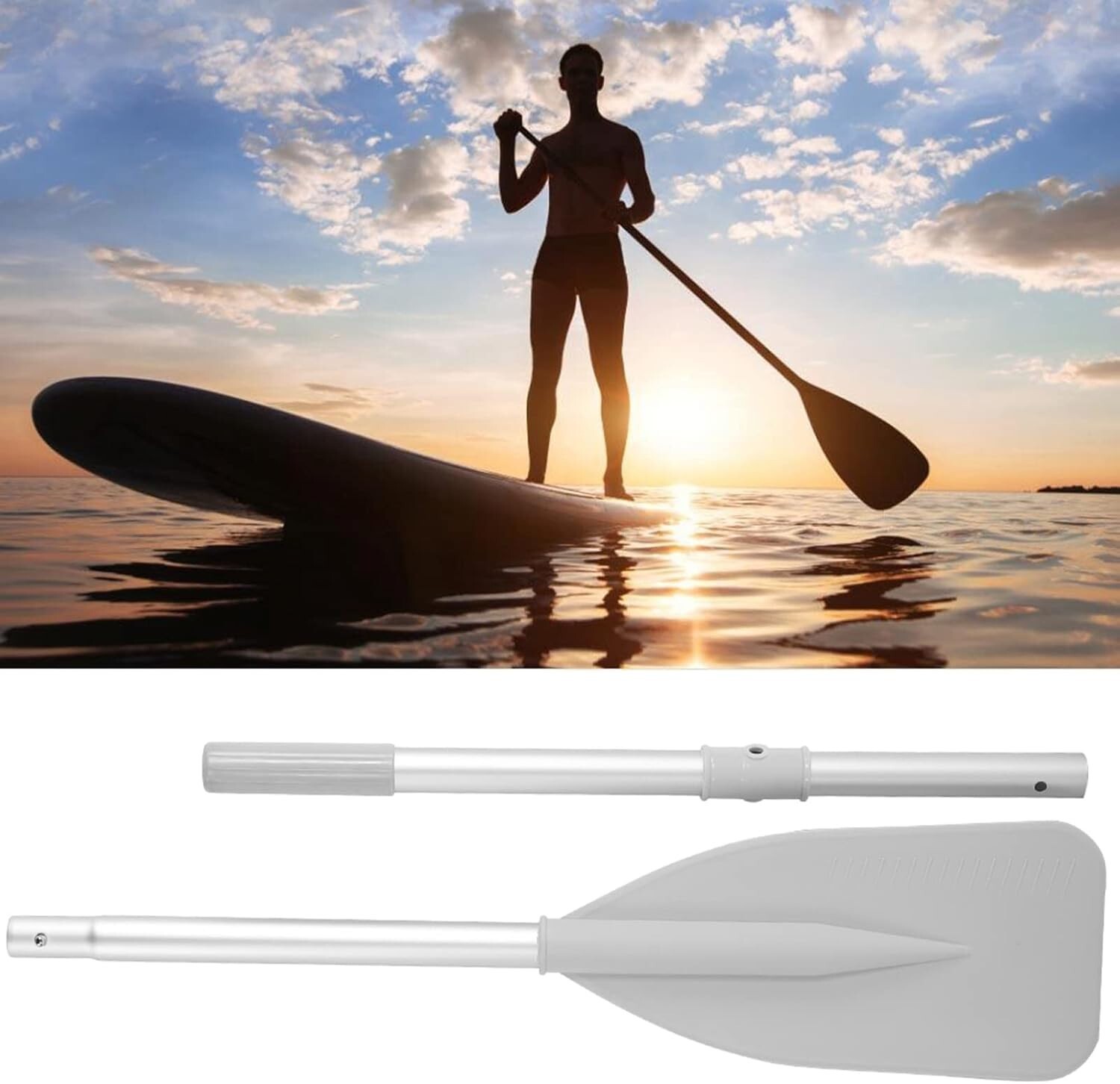 2 Sets- Aluminum Boat Oars Dinghy Paddle Board Kayak Canoe Row Boat Inflatable
