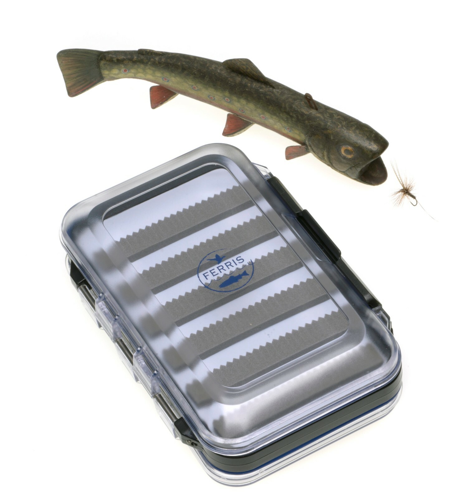 Waterproof Fly Box - Double Sided 4" x 6" Vest Size, blue accents