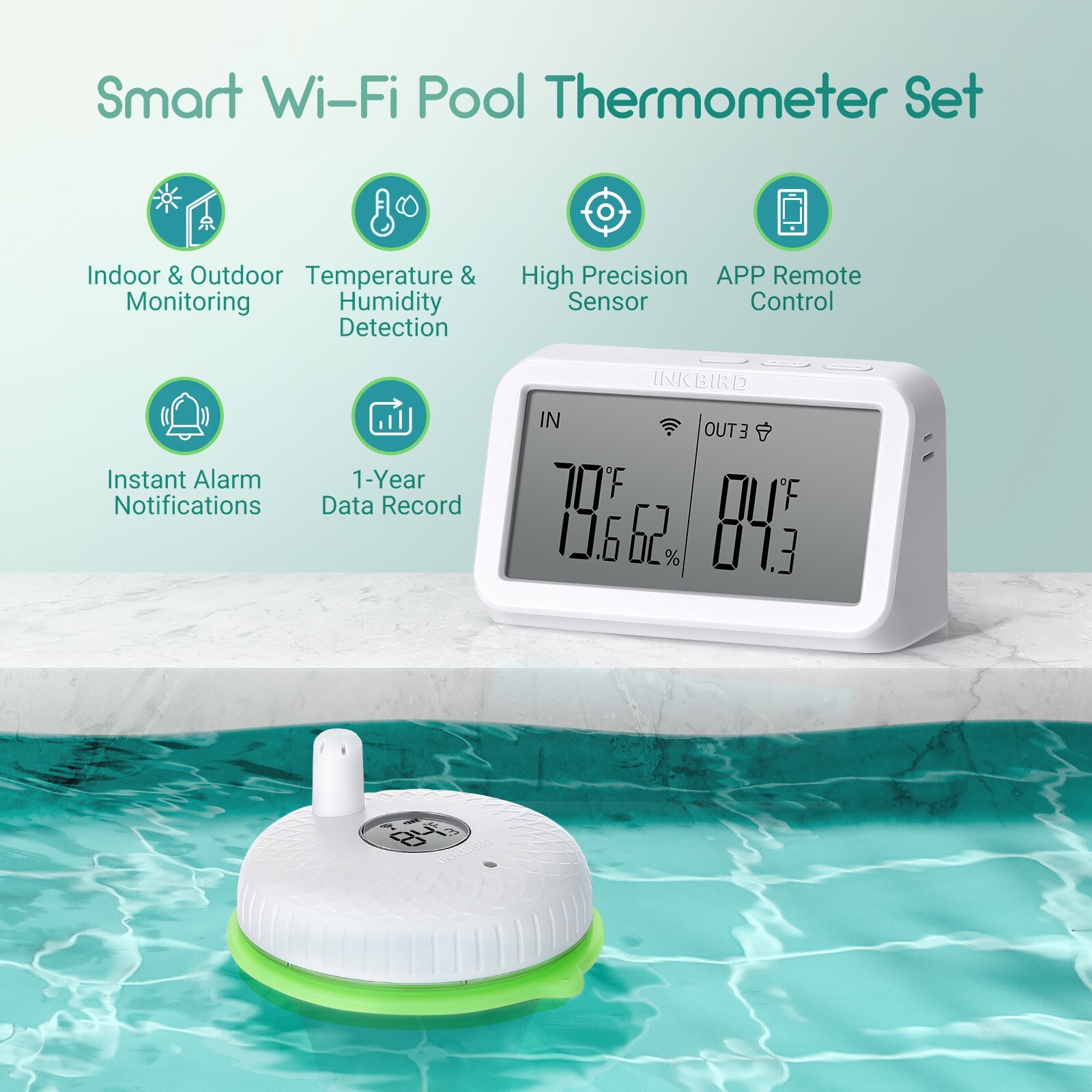 WiFi Gateway Spas Thermometers Wireless APP Monitoring Swimming Pool Hot Tub CF