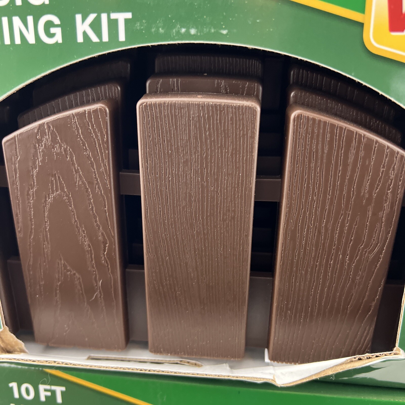 Vigoro 4.5" X 10ft Decorative Picket Fence Landscape Edging Kit Brown Lot of 2