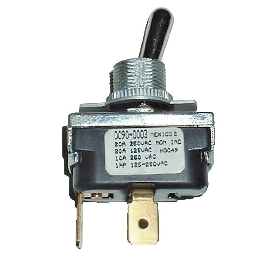 McGill 0090-0003 Toggle Switch 20A 250VAC, 20A 125VAC, 10A 250VAC 1HP 125-250VAC
