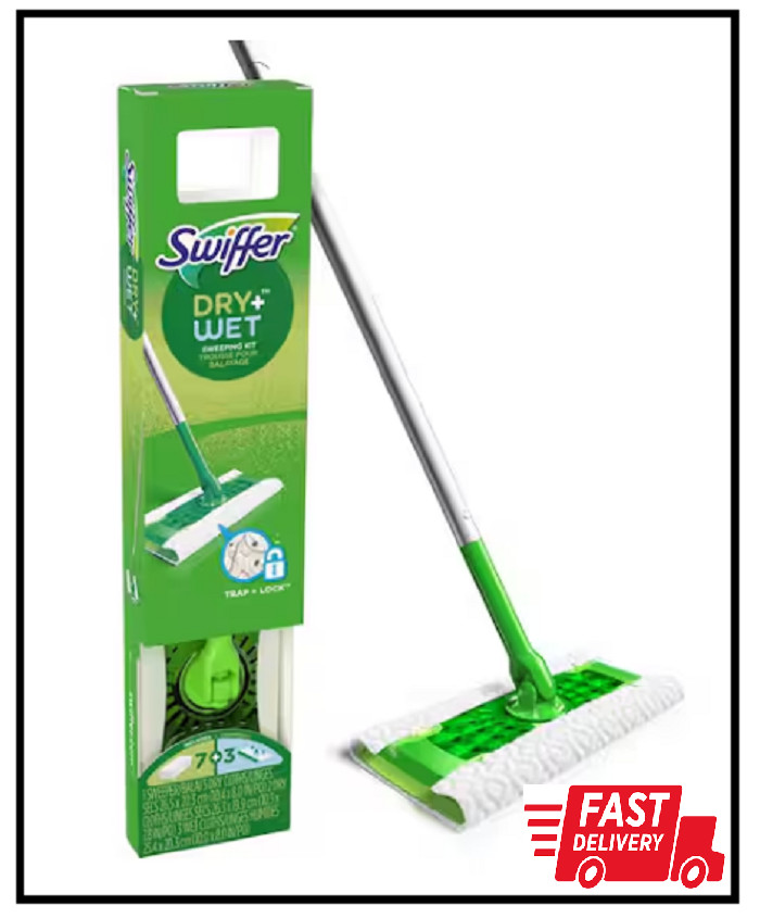 Swiffer Sweeper 2-in-1, Dry and Wet, Floor Cleaner Includes 1 Mop + 10 Refills