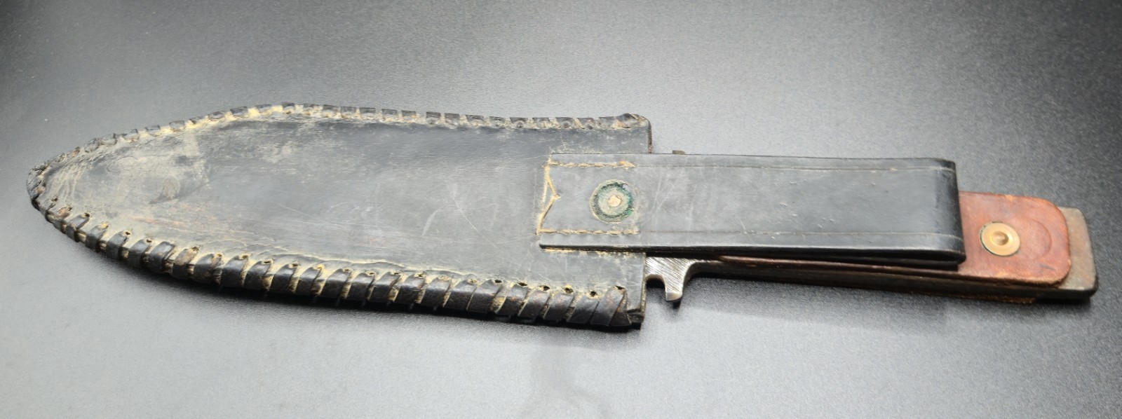 Antique Knife with Leather Sheath WWII Era Vintage Military Collectible