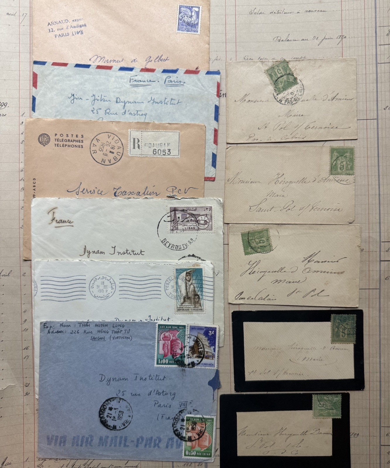 Large Lot Antique Vintage Authentic French Ephemera - Handwritten Letters Photos